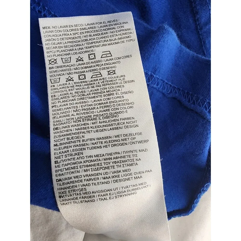 Jordan Brand Wings Box Logo Blue Graphic T-Shirt Youth Kids Size Medium 10-12